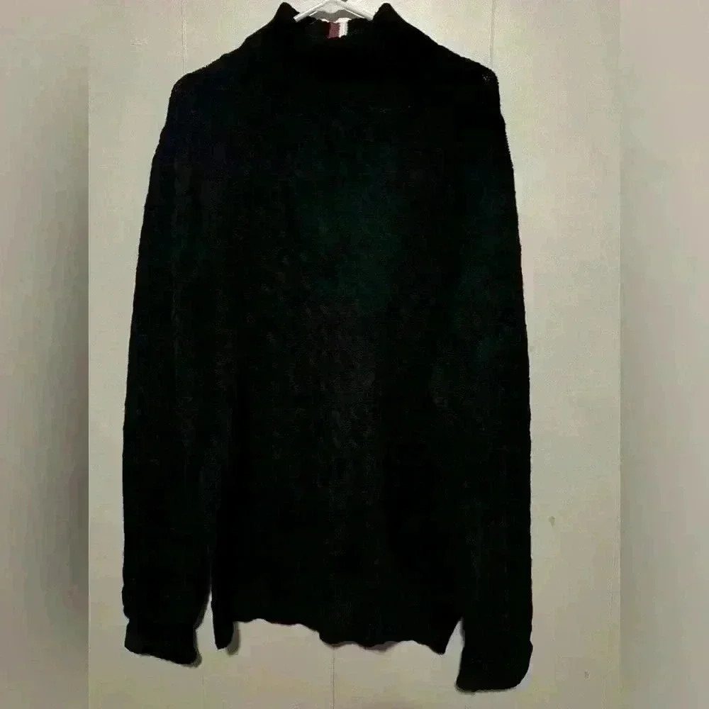 Tommy Hilfiger Half Turtleneck Cable Knit Sweater Navy Mens Sz XL